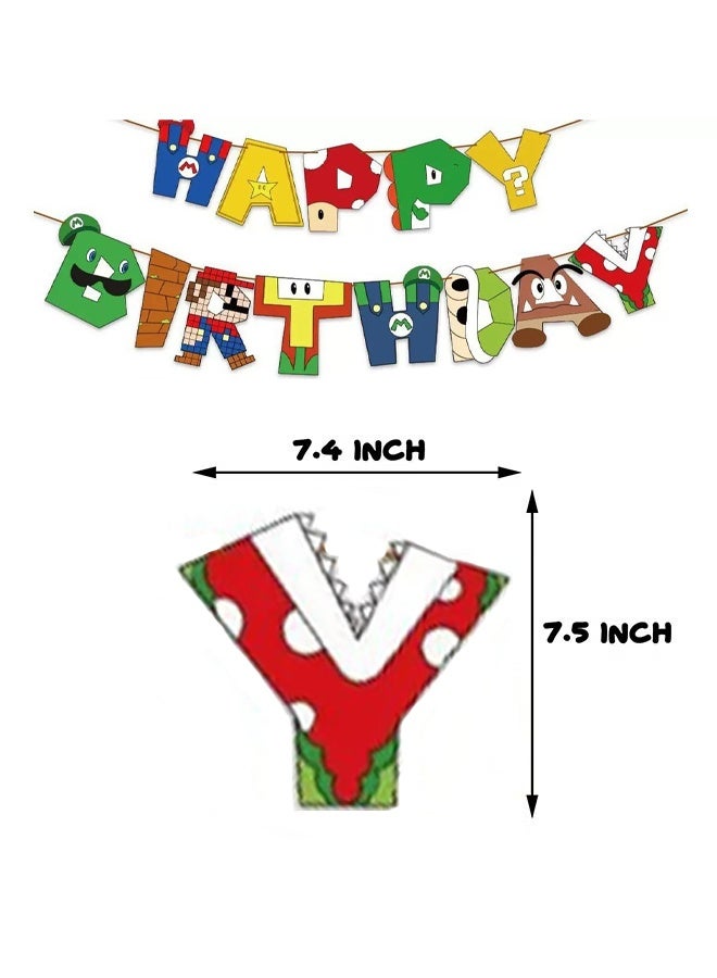MANBO Adorable birthday party supplies, cartoon party decoration set, including banners, cake decorating toppers, balloons and cupcake decorating toppers, perfect for anime-themed parties for girls and boys. - Image 4